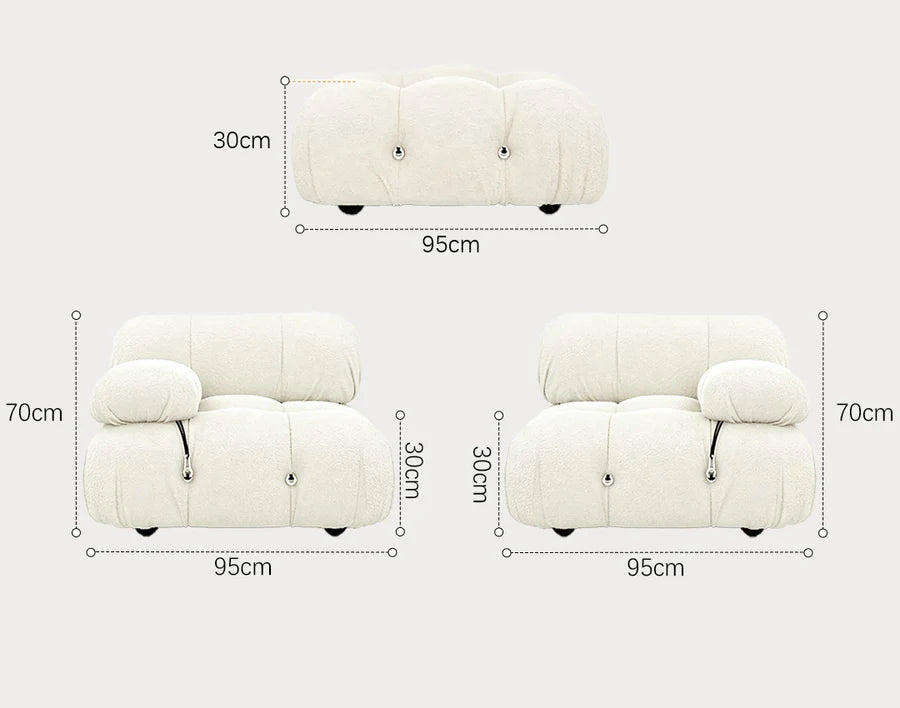 Bellini-Inspired Camaleonda Style Modular Boucle Sofa - White