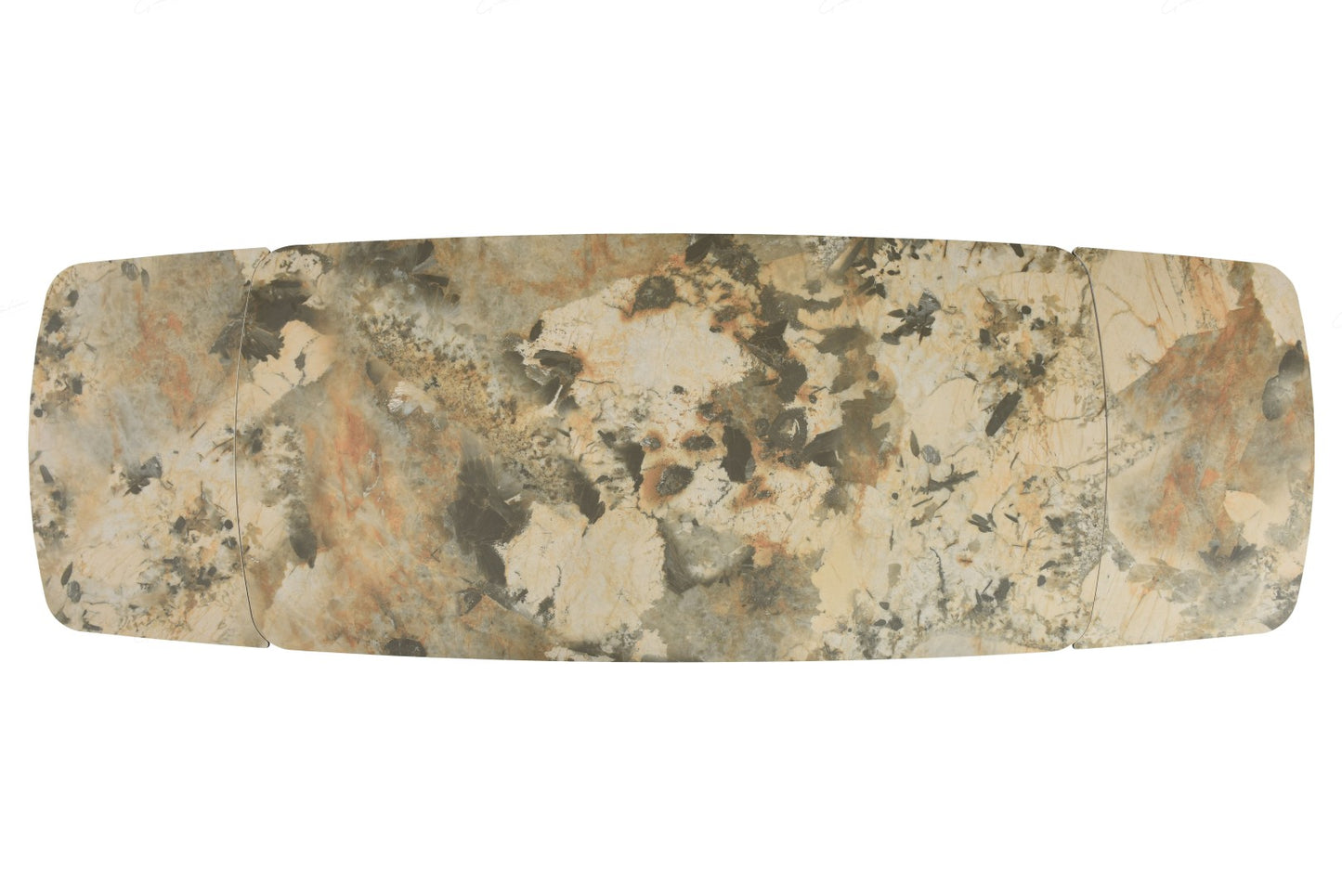 Lavish Extending Dining Table - Matt Ivory & Emerald Vein Italian Ceramic