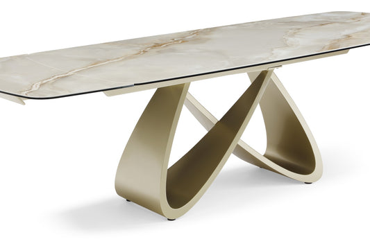 Ludovica Extending Dining Table - Italian Grey Sunset Vein Cloud