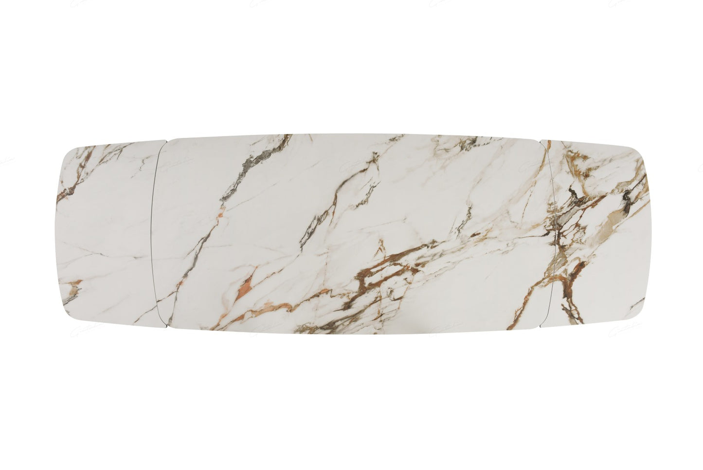 Palazzo Extending Dining Table - Matt White & Earth Vein Italian Ceramic