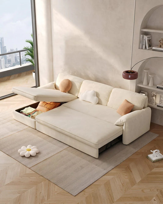 Bhatnagar Three Seater Corner Sofa Bed With Storage