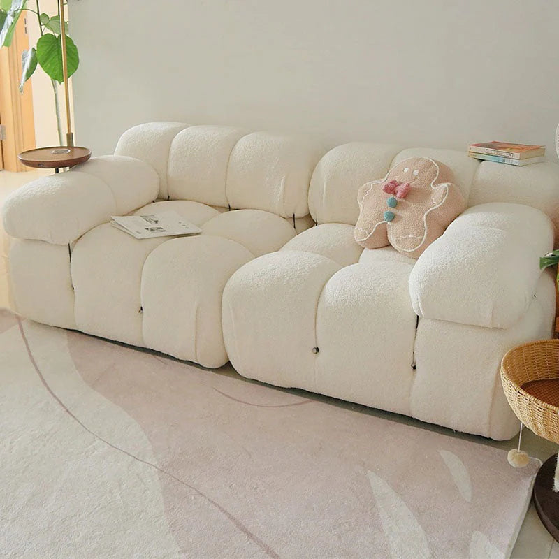 Bellini-Inspired Camaleonda Style Modular Boucle Sofa - White
