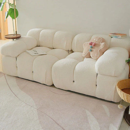 Bellini-Inspired Camaleonda Style Modular Boucle Sofa - White