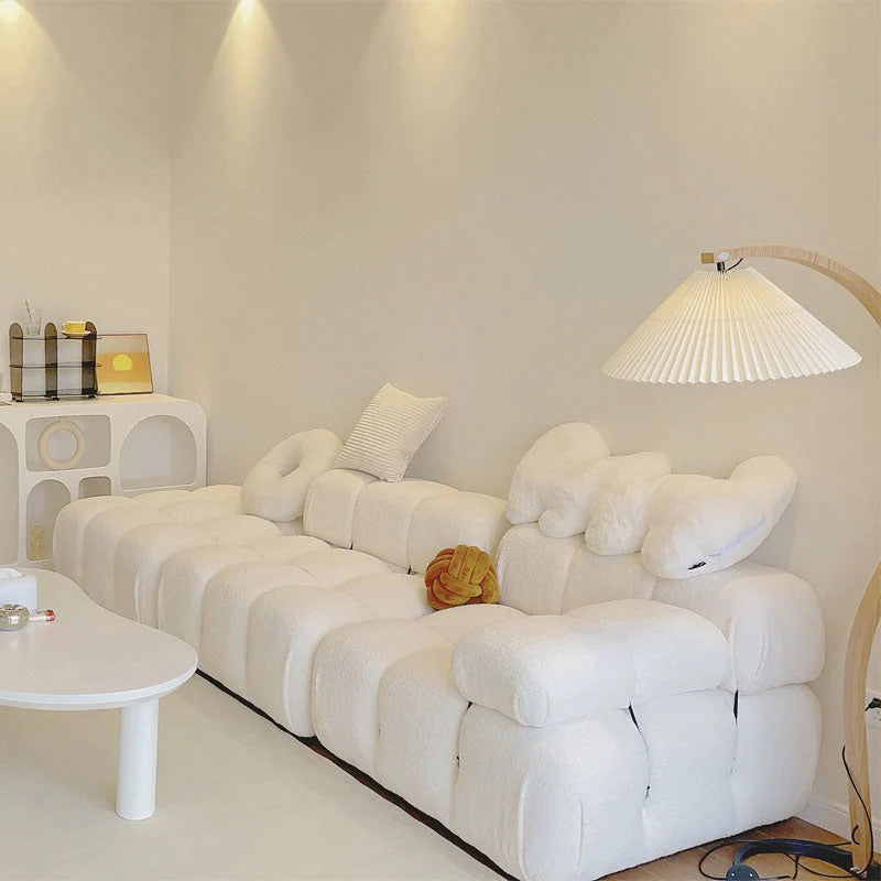 Bellini-Inspired Camaleonda Style Modular Boucle Sofa - White