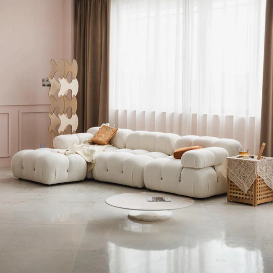 Bellini-Inspired Camaleonda Style Modular Boucle Sofa - White