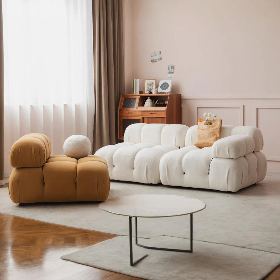 Bellini-Inspired Camaleonda Style Modular Boucle Sofa - White