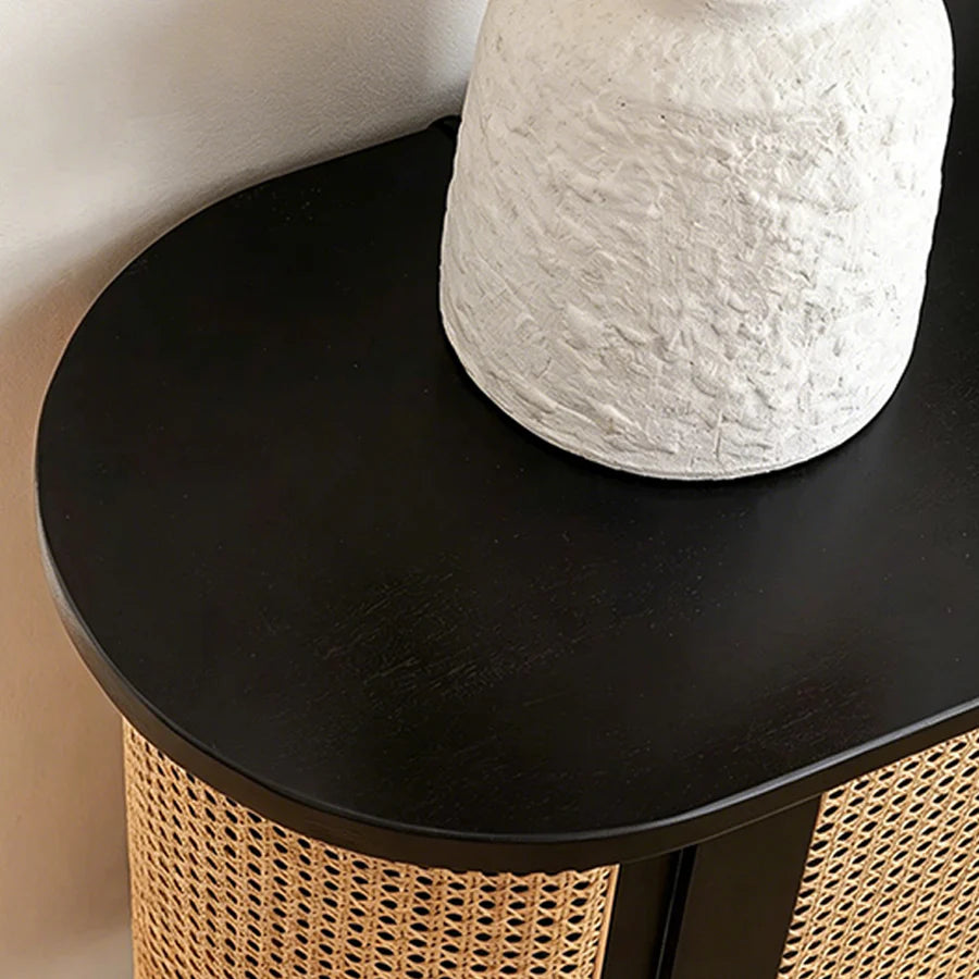 Dot Rattan Sideboard, Ash Wood & Black
