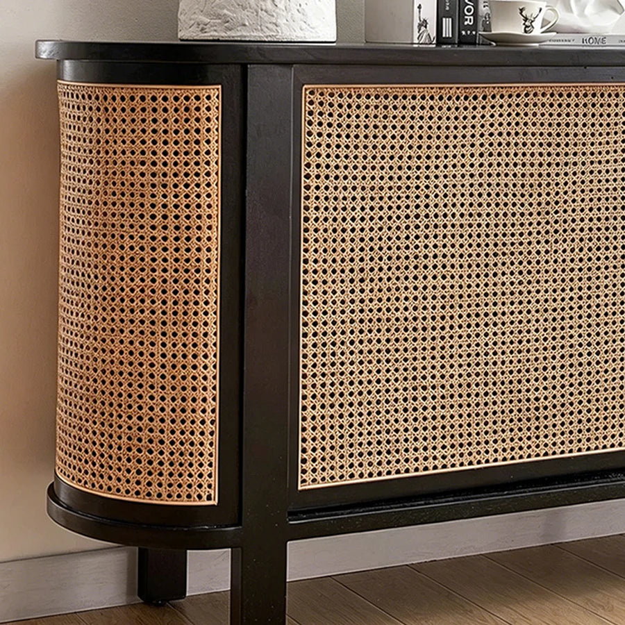 Dot Rattan Sideboard, Ash Wood & Black