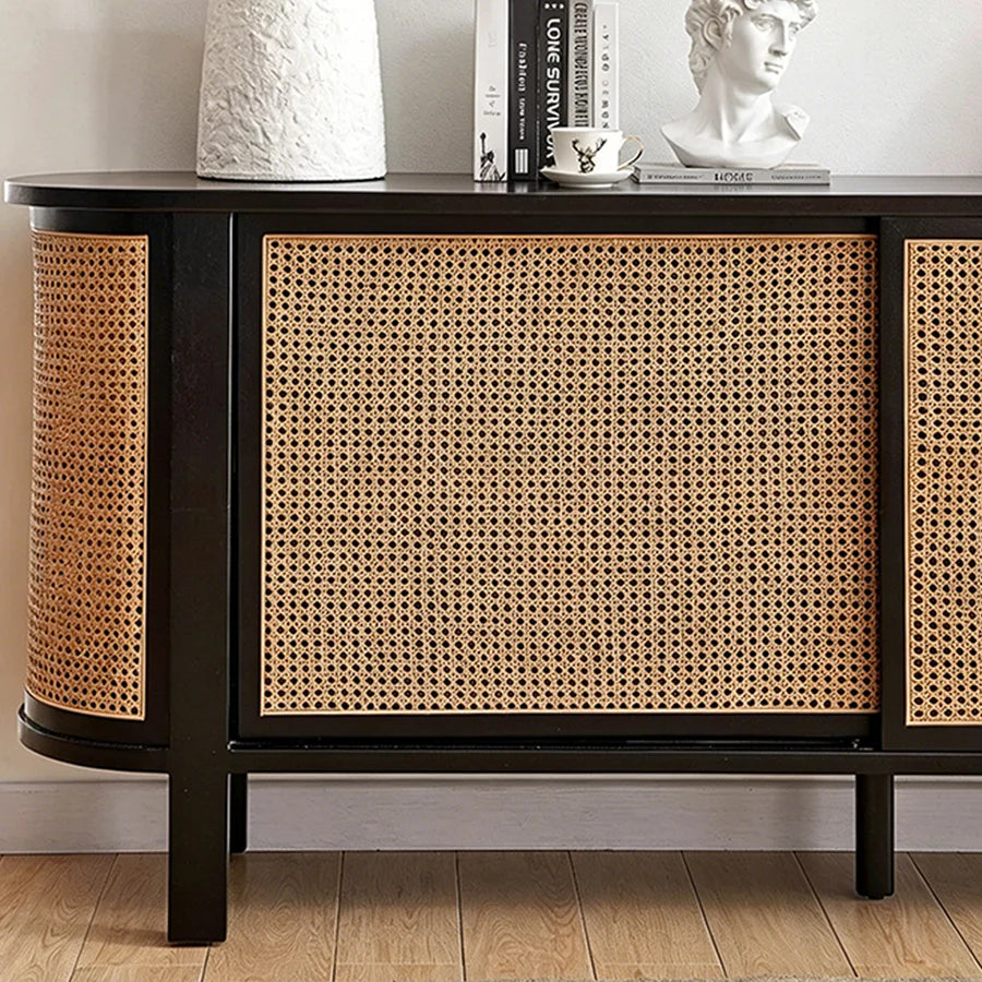 Dot Rattan Sideboard, Ash Wood & Black