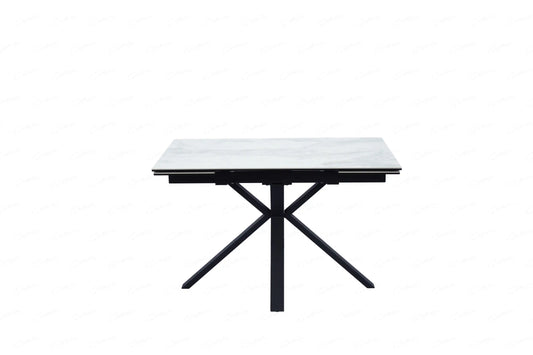 Amari White Extending Ceramic Marble Dining Table