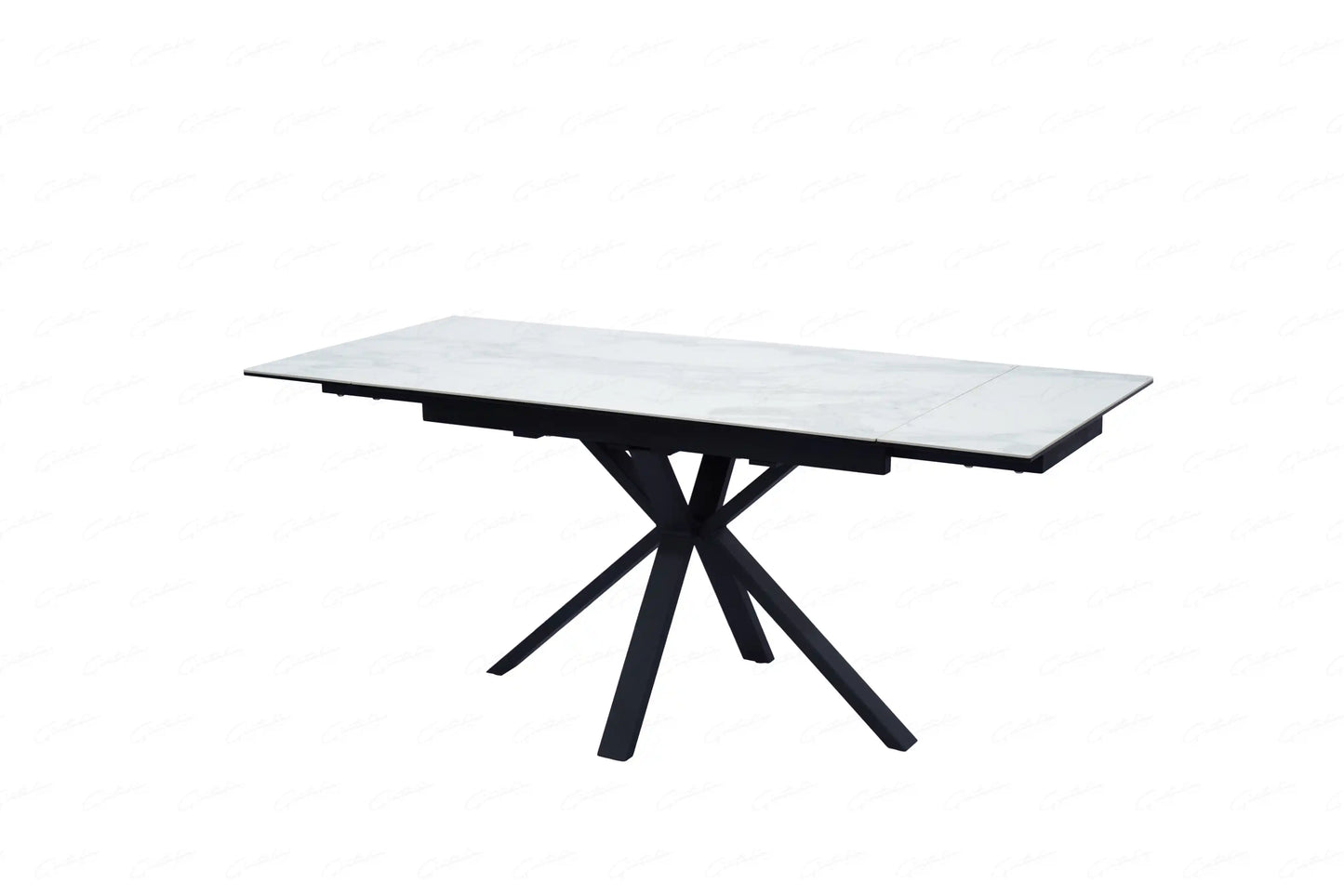 Amari White Extending Ceramic Marble Dining Table