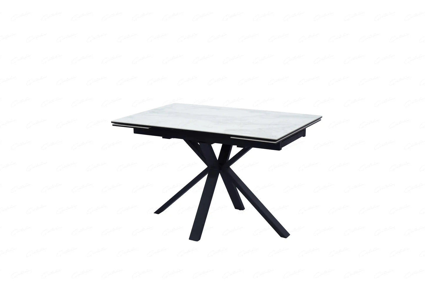 Amari White Extending Ceramic Marble Dining Table