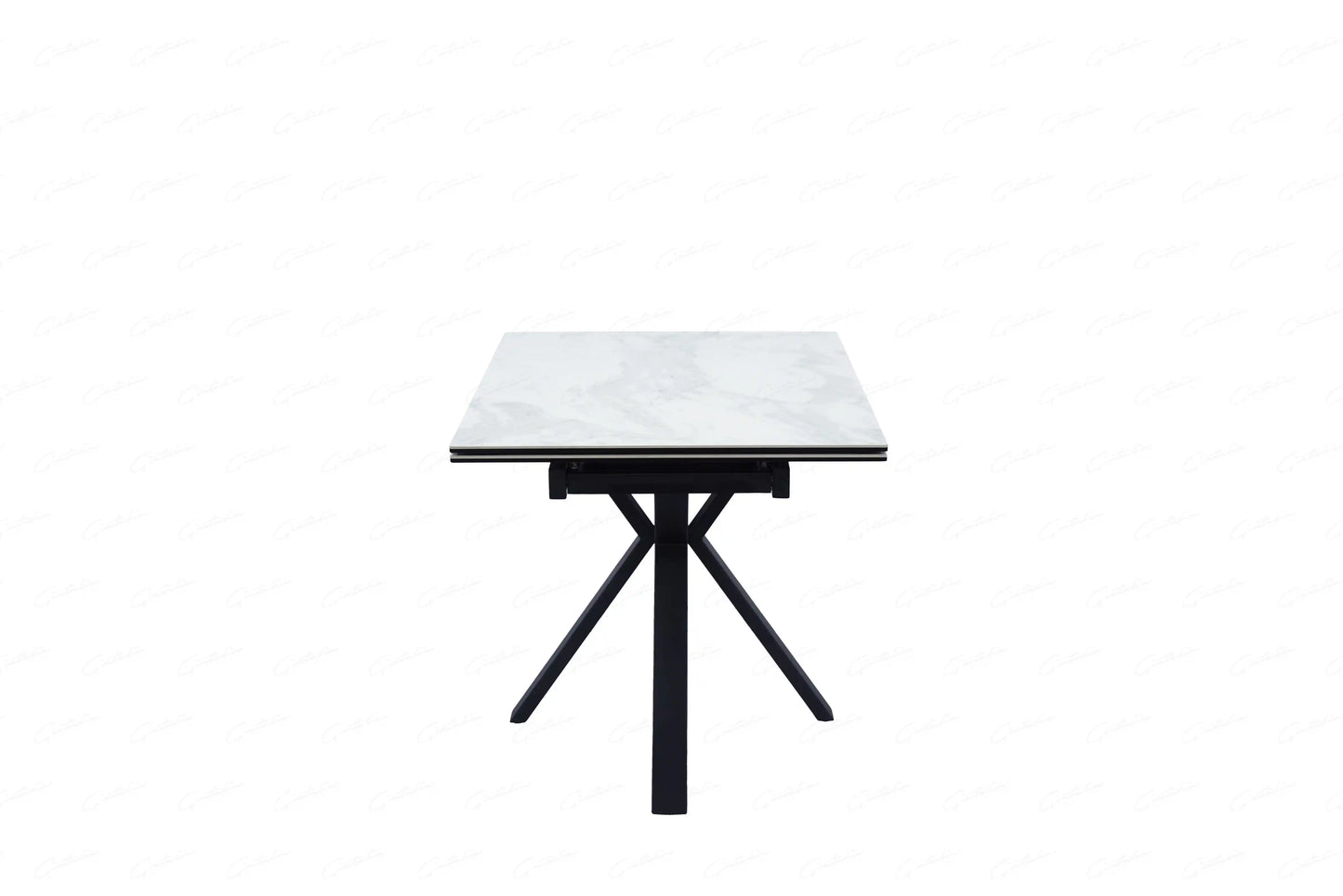 Amari White Extending Ceramic Marble Dining Table