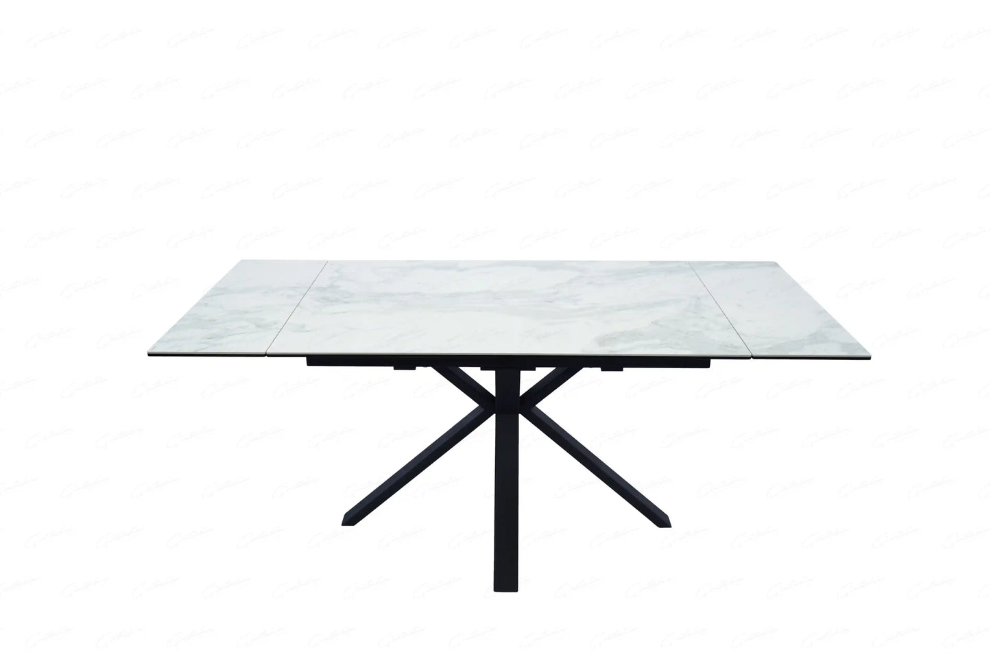 Amari White Extending Ceramic Marble Dining Table