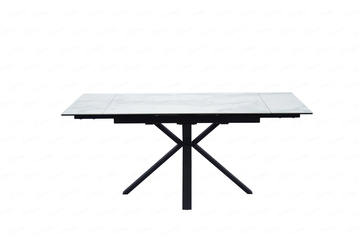 Amari White Extending Ceramic Marble Dining Table