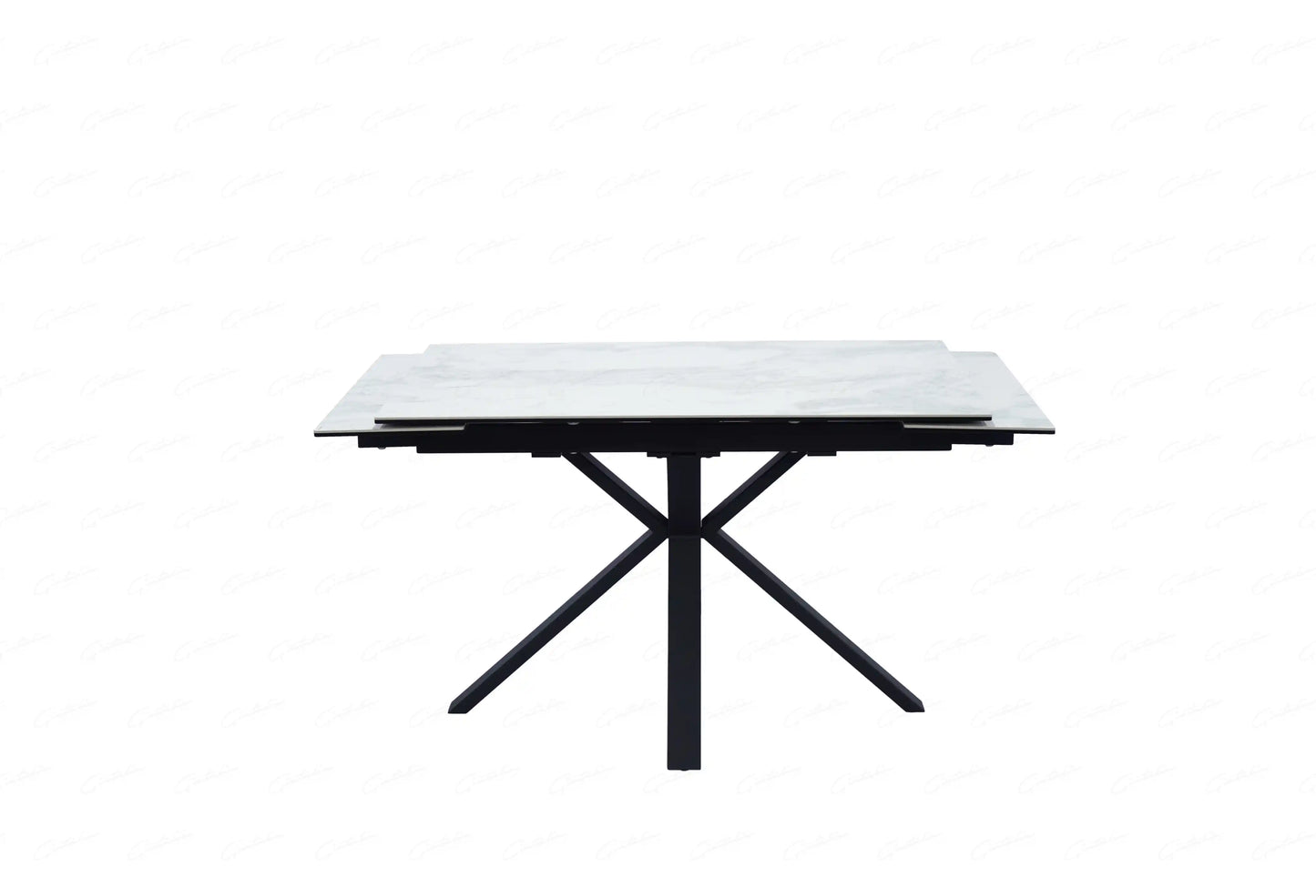 Amari White Extending Ceramic Marble Dining Table