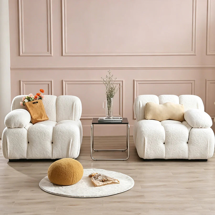 Bellini-Inspired Camaleonda Style Modular Boucle Sofa - White