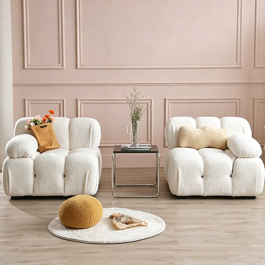 Bellini-Inspired Camaleonda Style Modular Boucle Sofa - White