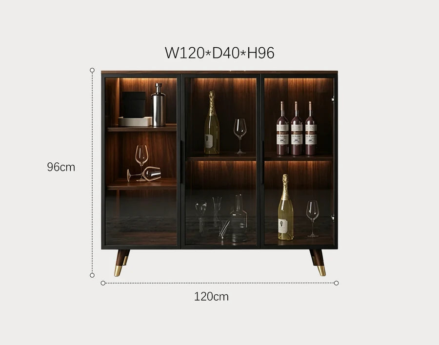 D'Ambrosio Wine Storage With Glass Doors, Cabinet