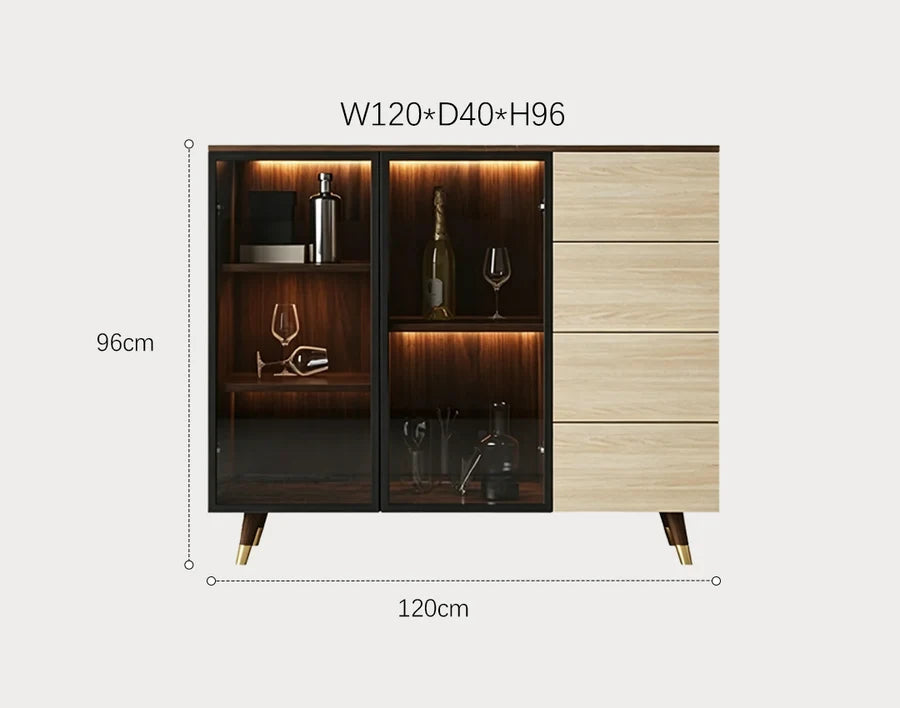 D'Ambrosio Wine Storage With Glass Doors, Cabinet