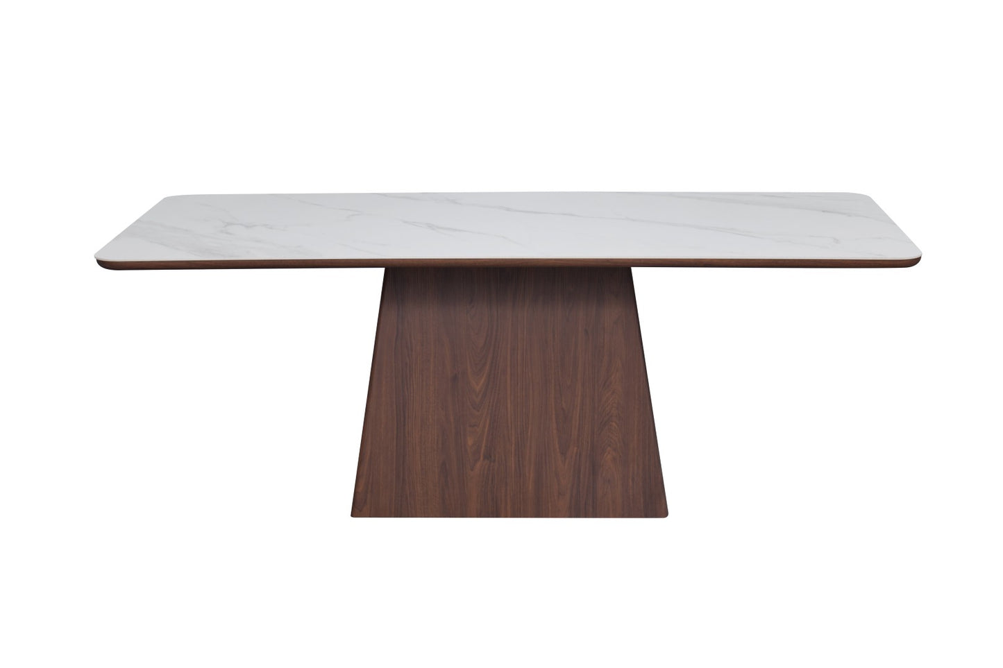 Ezra Dining Table - Walnut & White Sintered Stone