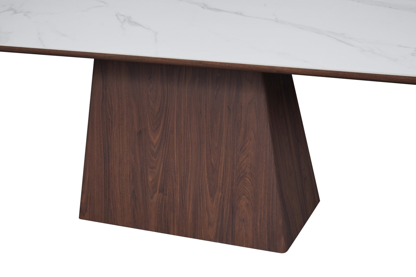 Ezra Dining Table - Walnut & White Sintered Stone