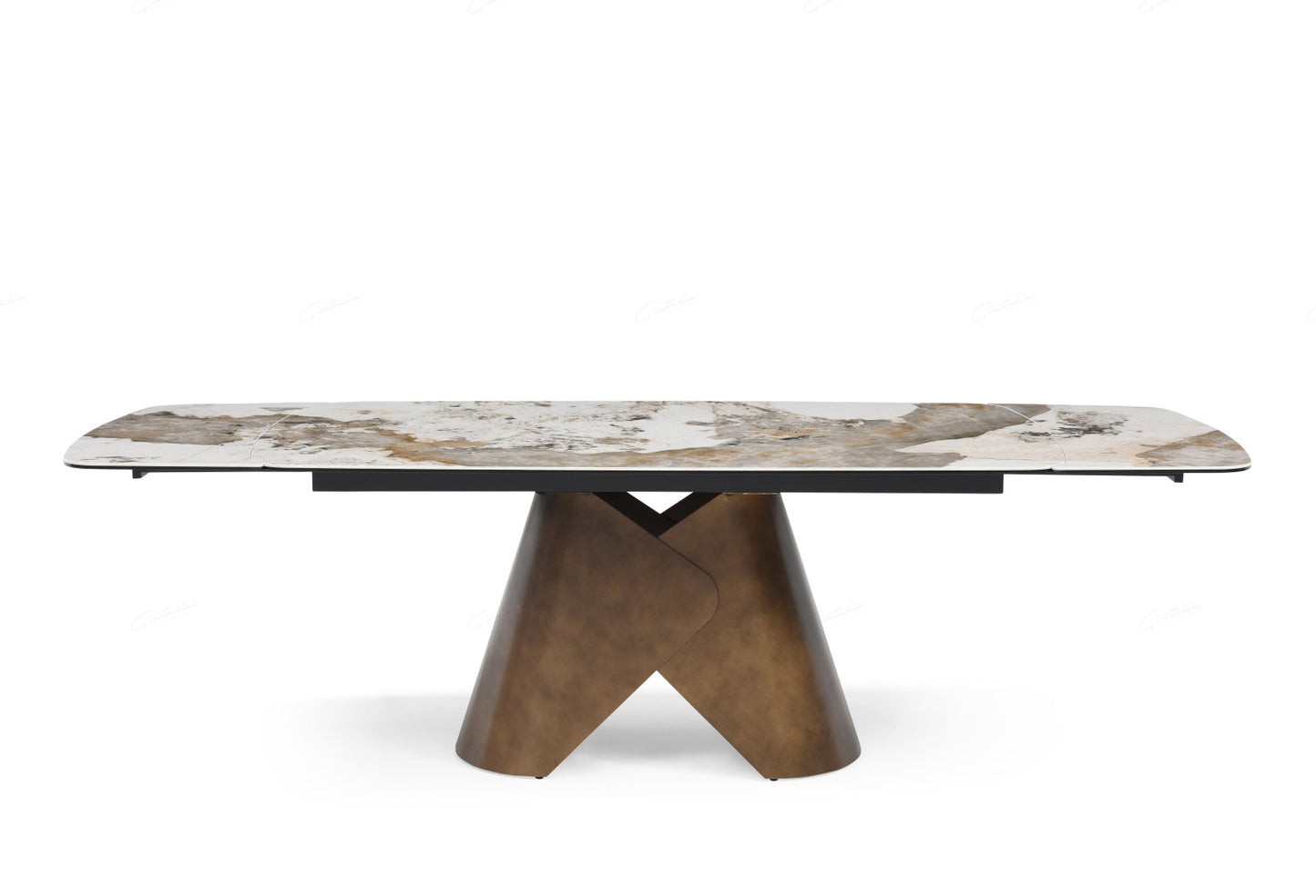 Feretti Extending Dining Table - Matt White Pandora Italian Ceramic