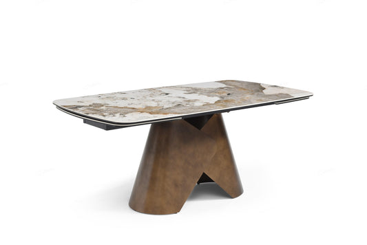 Feretti Extending Dining Table - Matt White Pandora Italian Ceramic