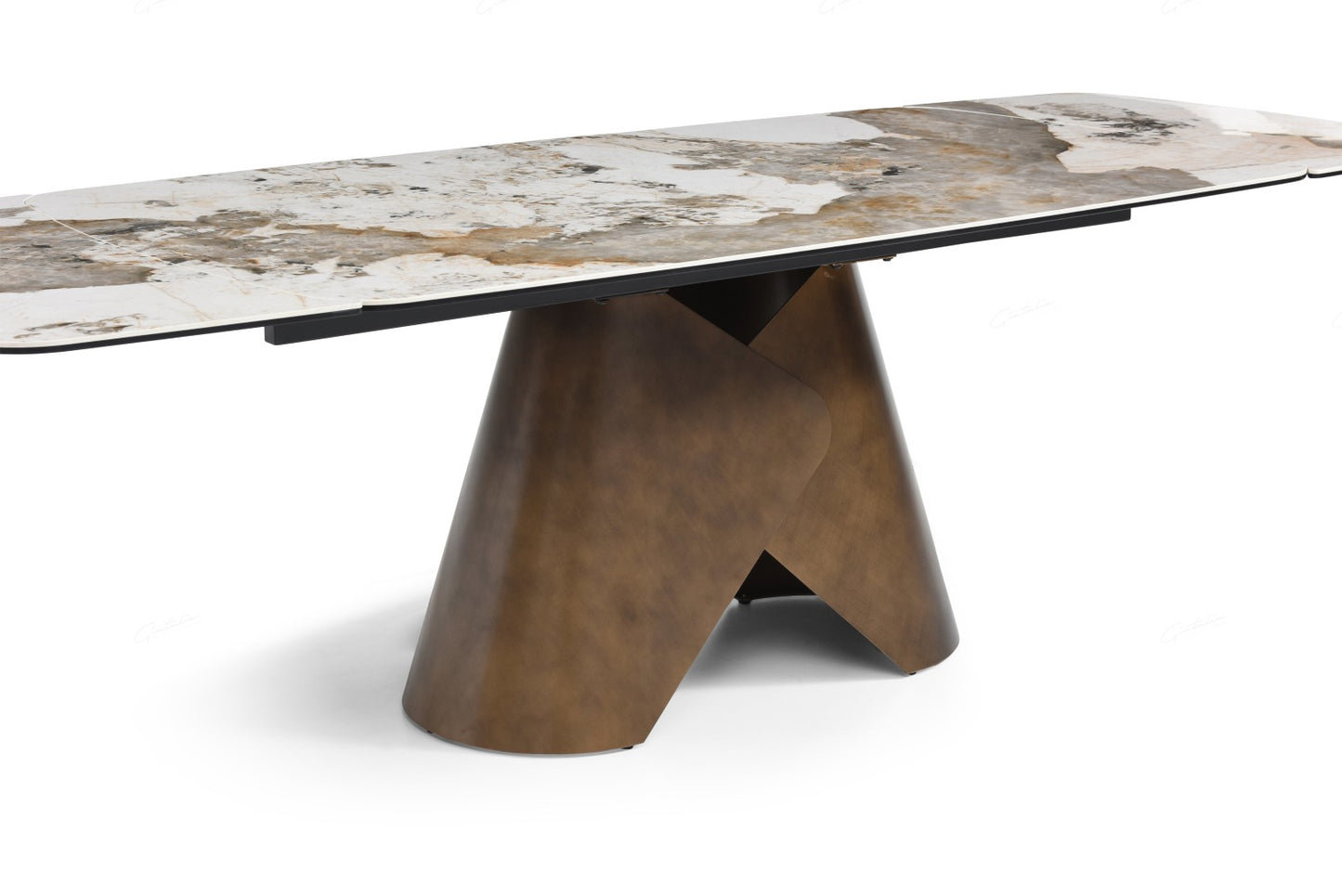 Feretti Extending Dining Table - Matt White Pandora Italian Ceramic