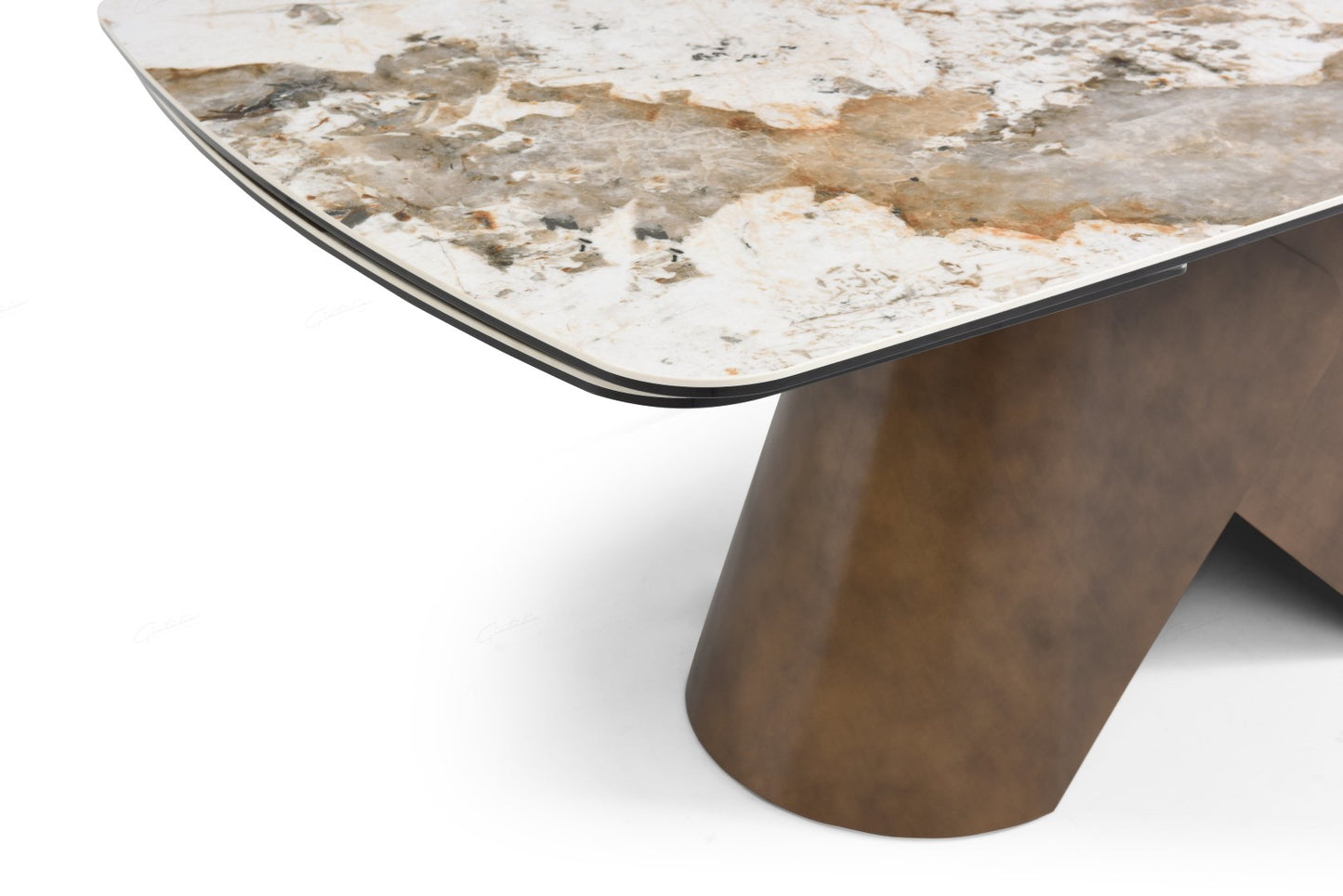 Feretti Extending Dining Table - Matt White Pandora Italian Ceramic
