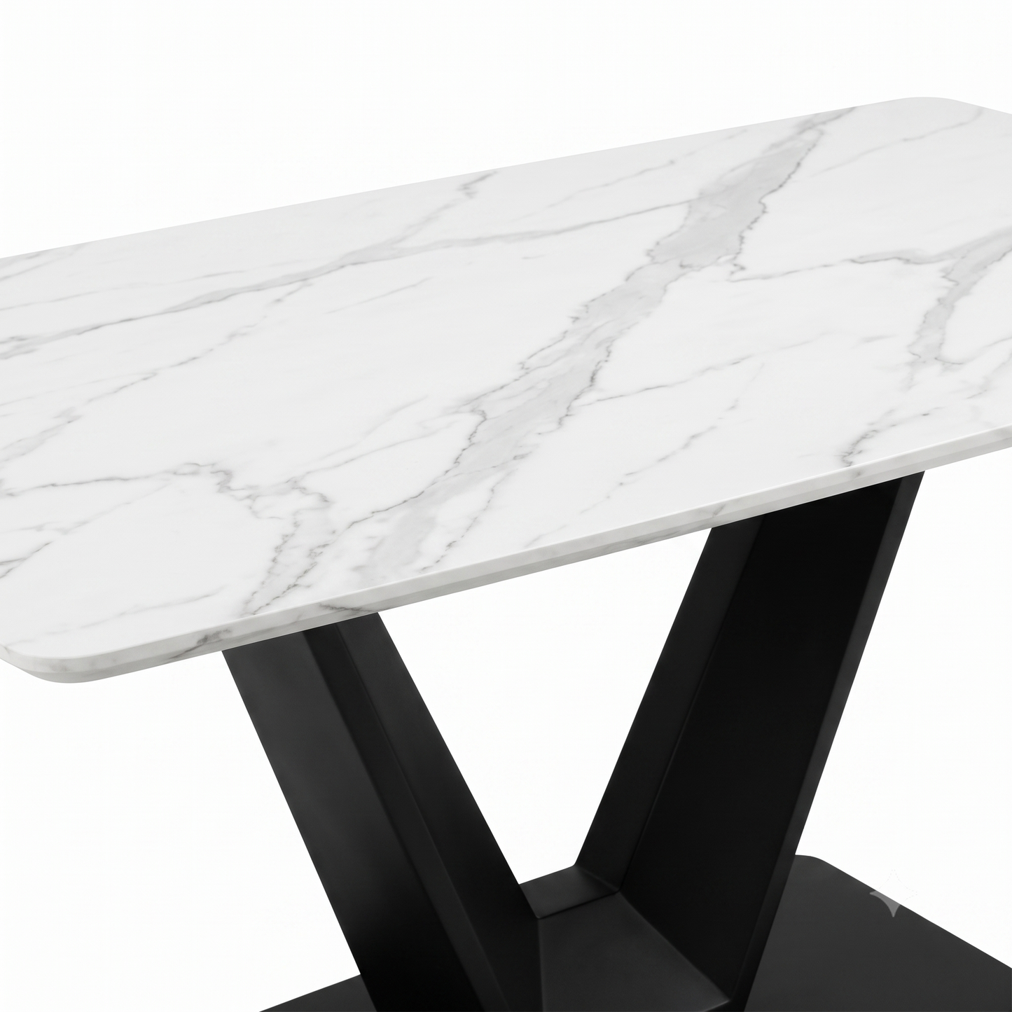 Alessia White Marble Effect Dining Table