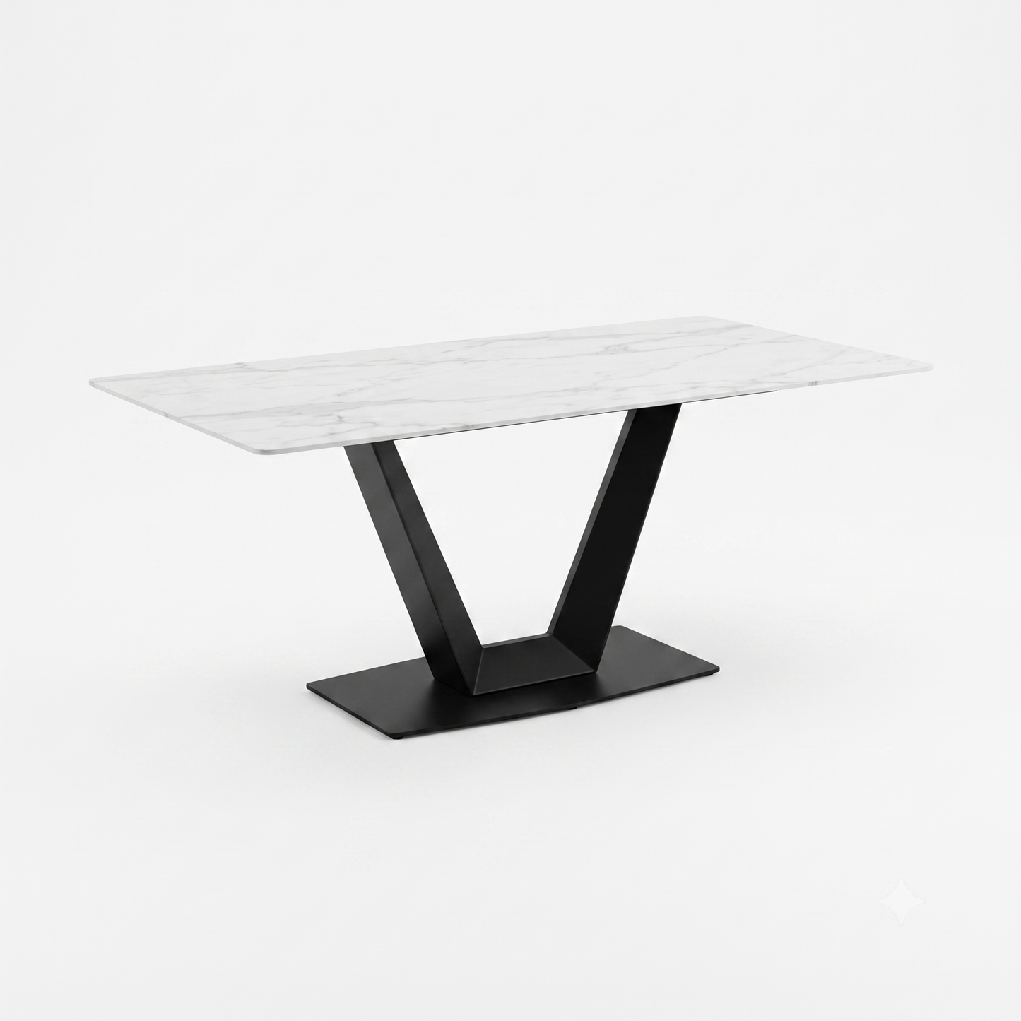 Alessia White Marble Effect Dining Table