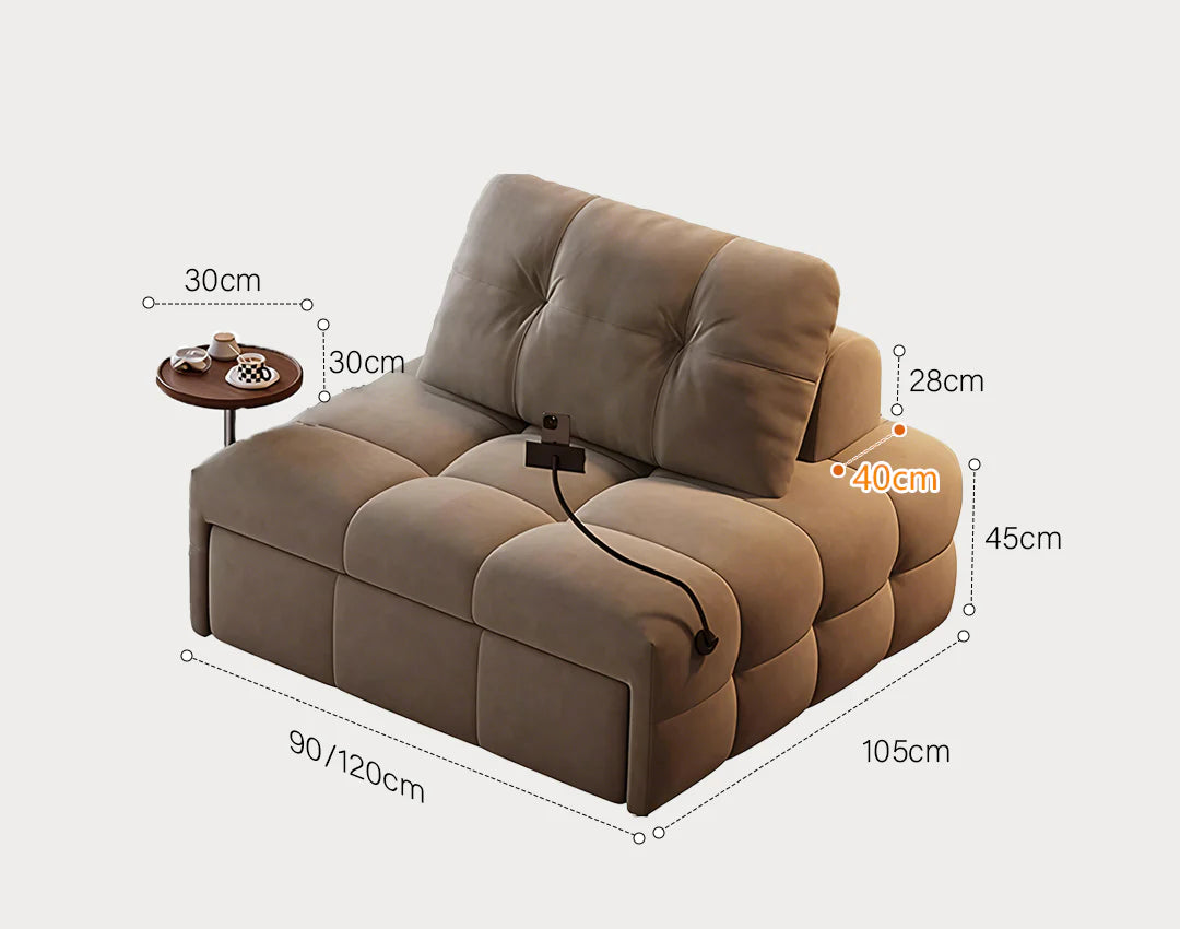 Harris Single Seater, Two Seater Sofa Bed, With Side Table & Smart Phone Holder
