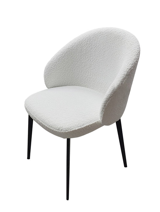 Lazio Boucle Chair - Ivory White Boucle