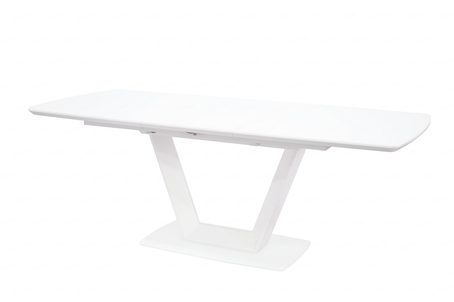 Logato BIG Extending Dining Table - Matt White & Glass