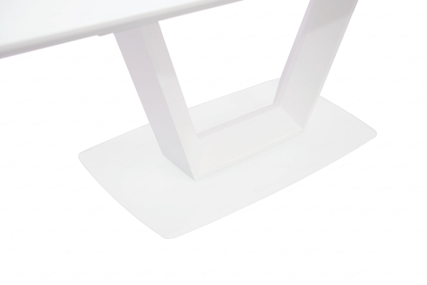 Logato BIG Extending Dining Table - Matt White & Glass