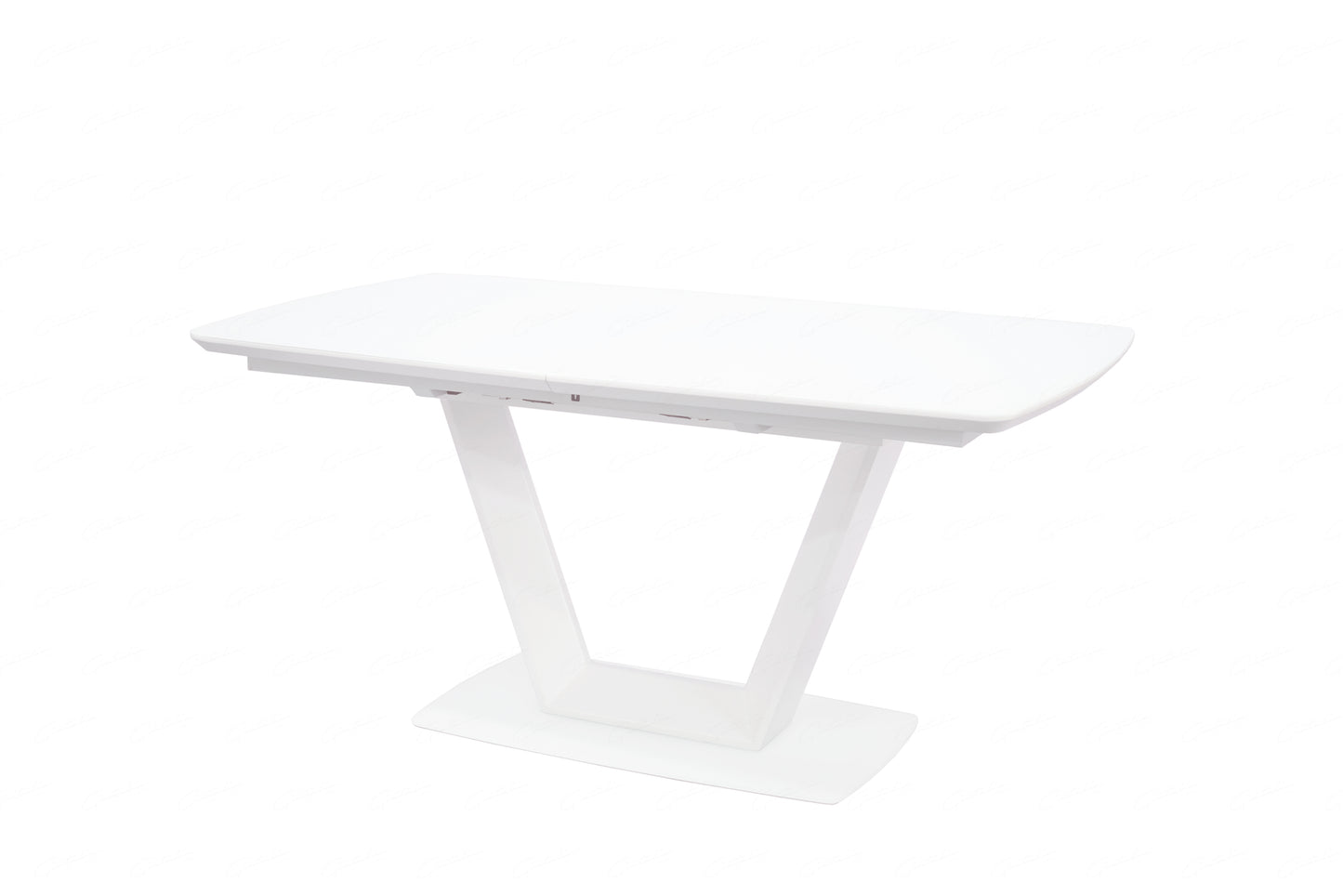 Logato SMALL Extending Dining Table - Matt White & Glass