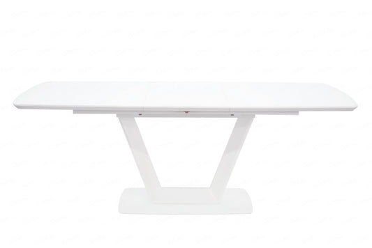 Logato BIG Extending Dining Table - Matt White & Glass