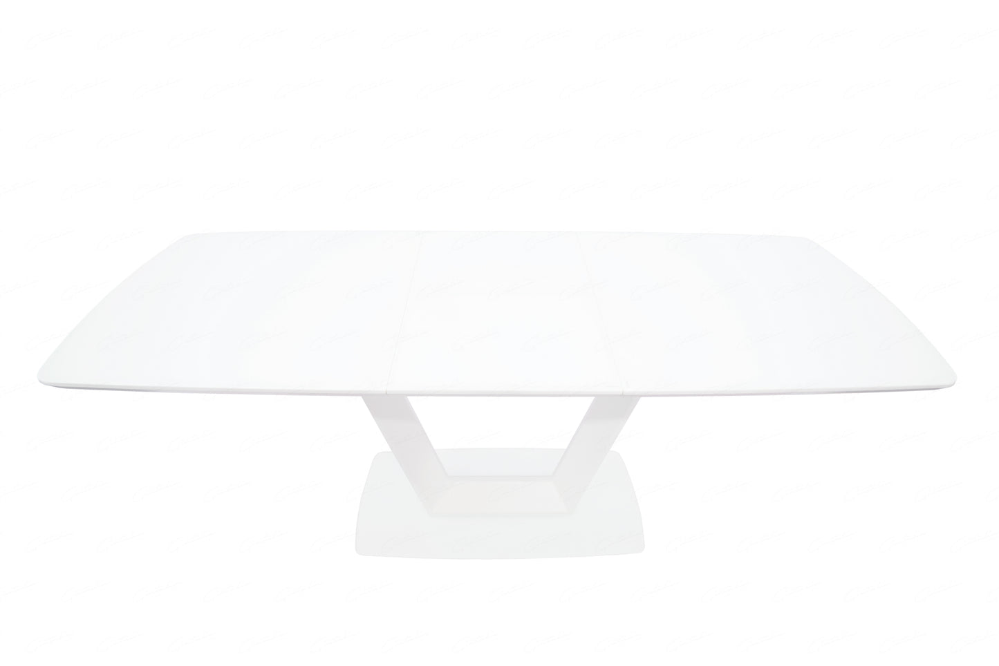 Logato BIG Extending Dining Table - Matt White & Glass
