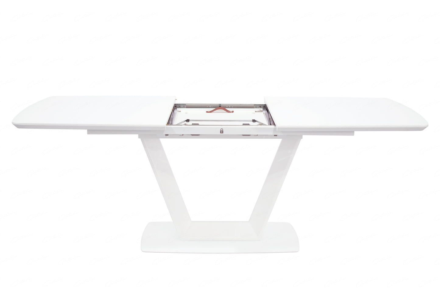 Logato BIG Extending Dining Table - Matt White & Glass