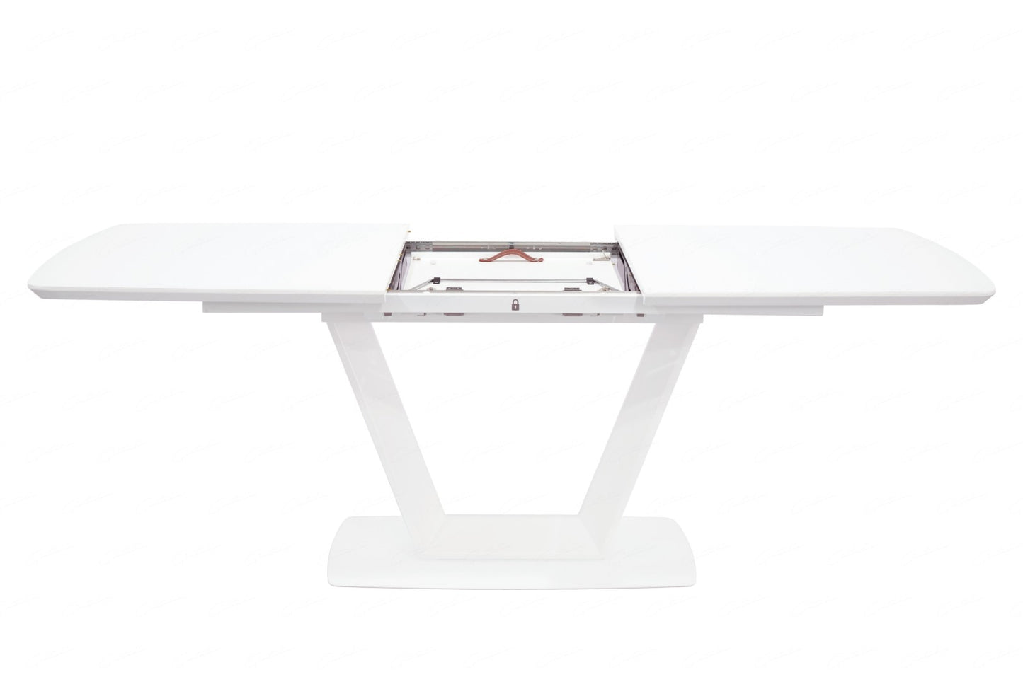 Logato SMALL Extending Dining Table - Matt White & Glass