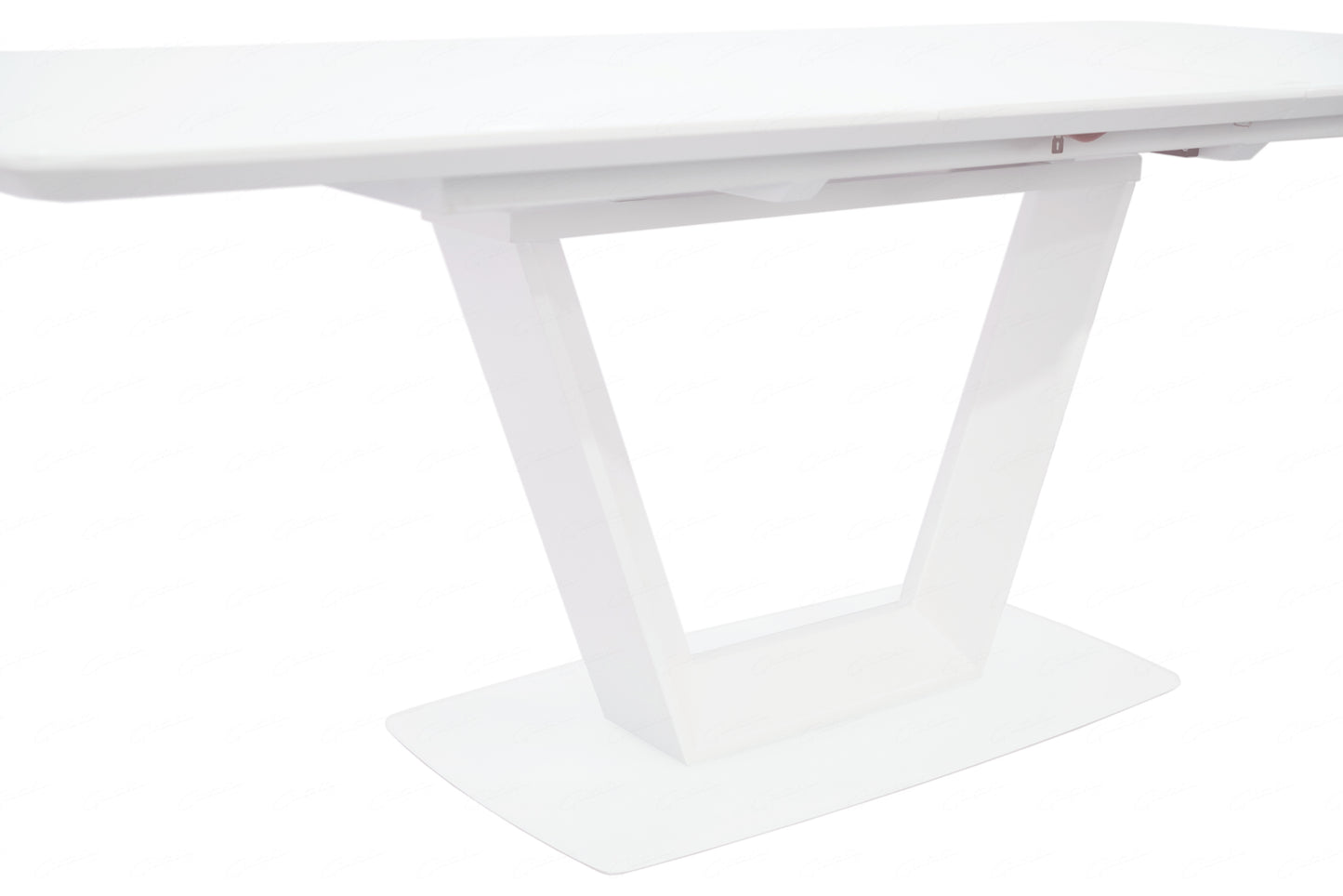 Logato BIG Extending Dining Table - Matt White & Glass
