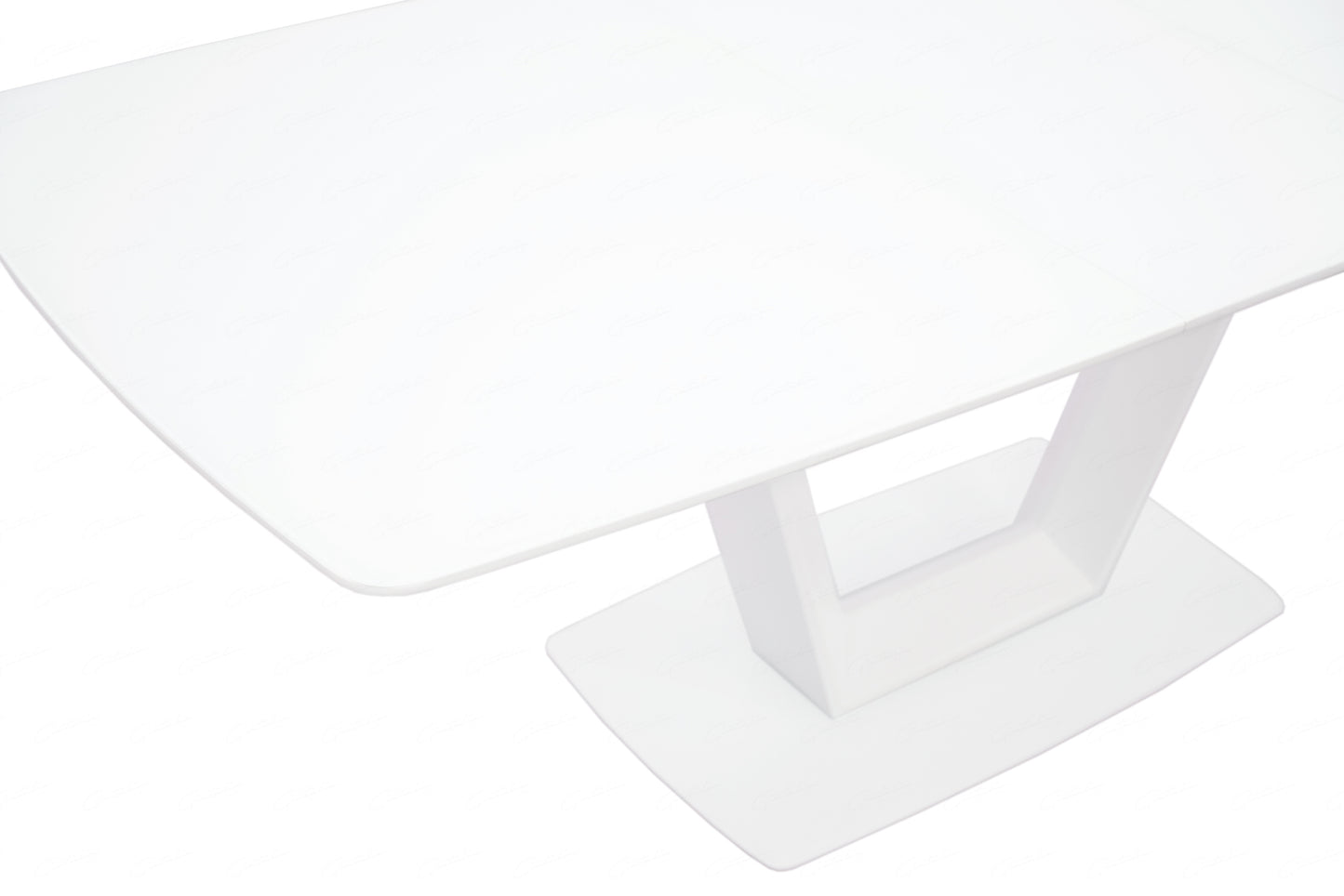 Logato BIG Extending Dining Table - Matt White & Glass