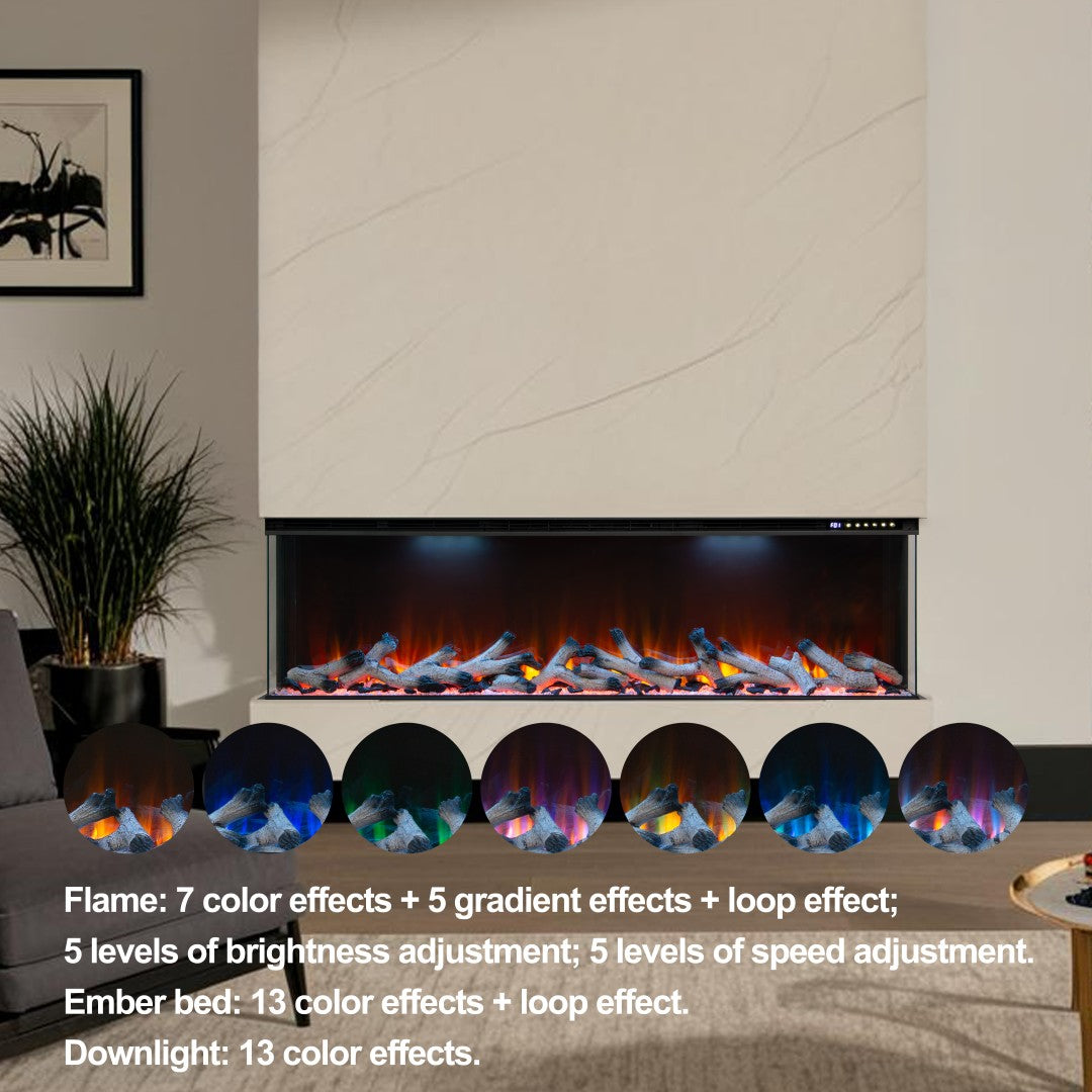 Maison 3 Sided Glass Fire - 50"