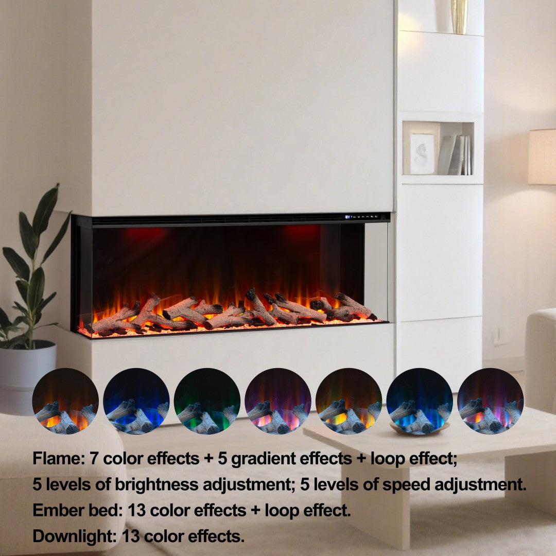 Maison 3 Sided Glass Fire - 50"