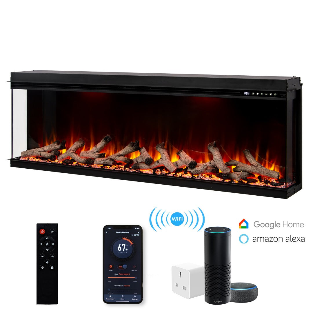 Maison 3 Sided Glass Fire - 50"