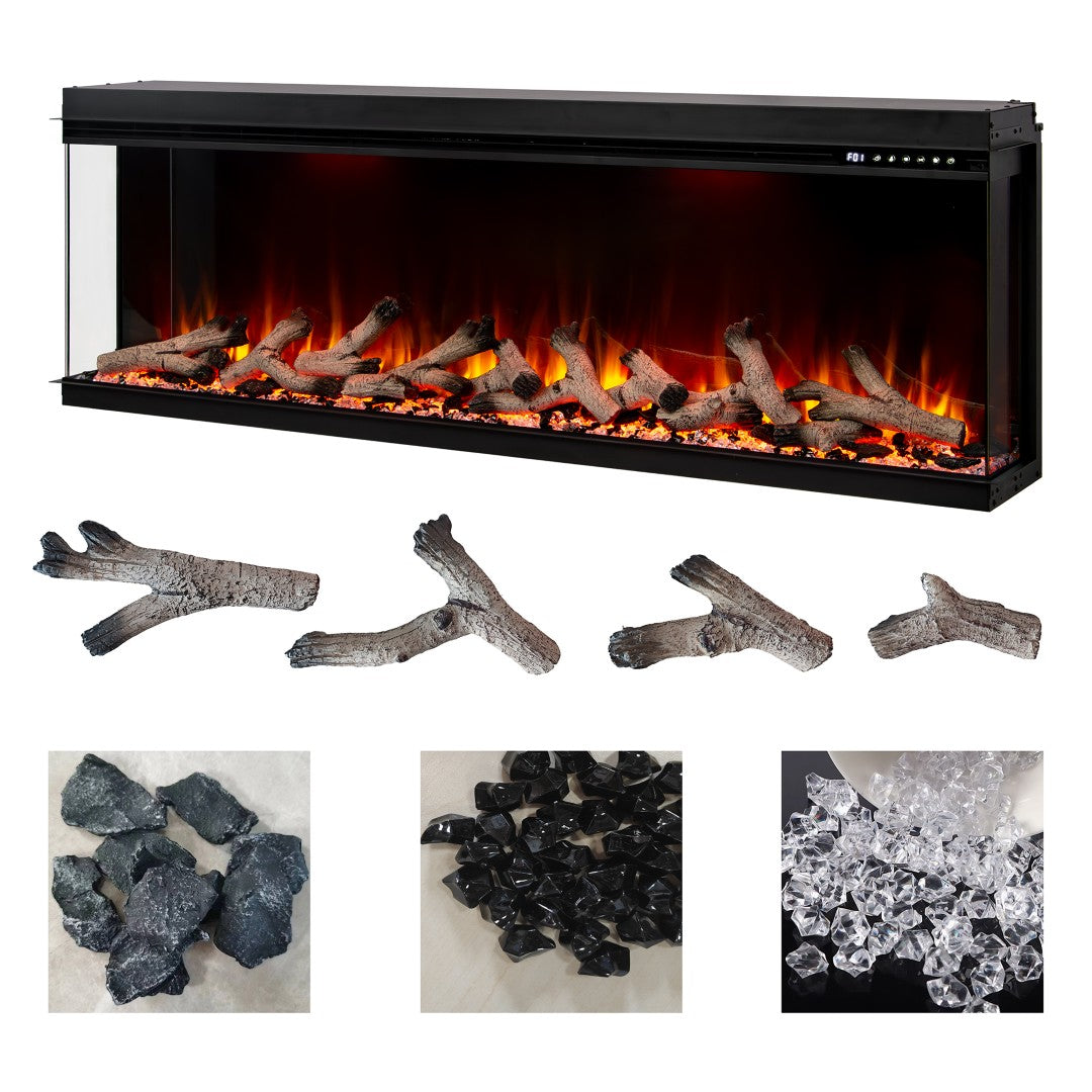 Maison 3 Sided Glass Fire - 50"