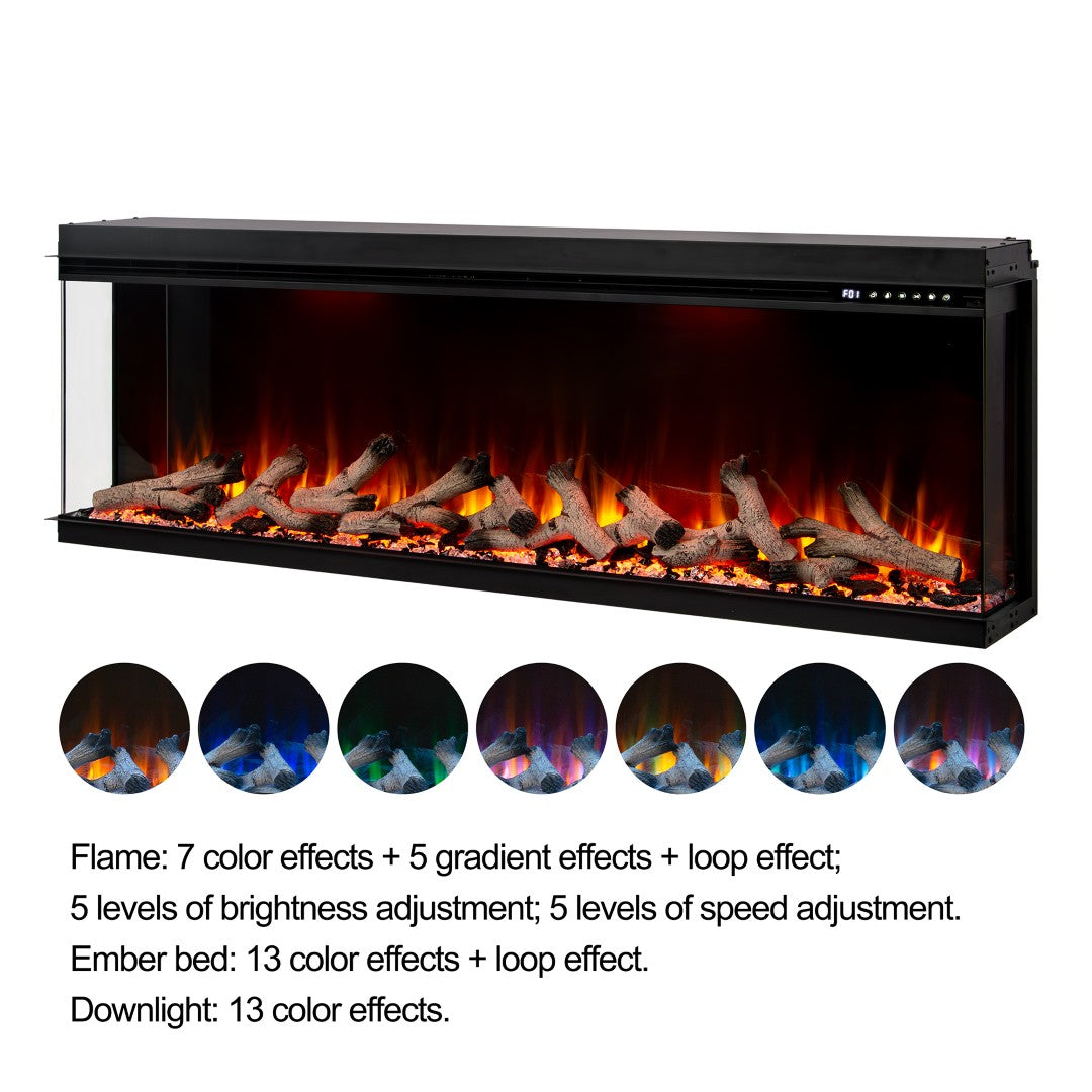 Maison 3 Sided Glass Fire - 50"
