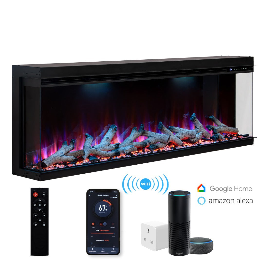 Maison 3 Sided Glass Fire - 50"