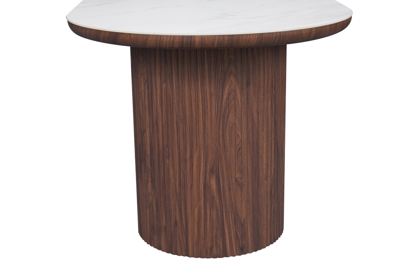 Mateo Dining Table - Walnut & White Sintered Stone